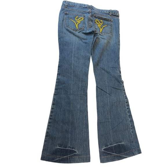 Cenne V Womens Vintage 1980s Jeans Boot Cut Leg Embroidered Pockets Blue Size 12 - Picture 2 of 11